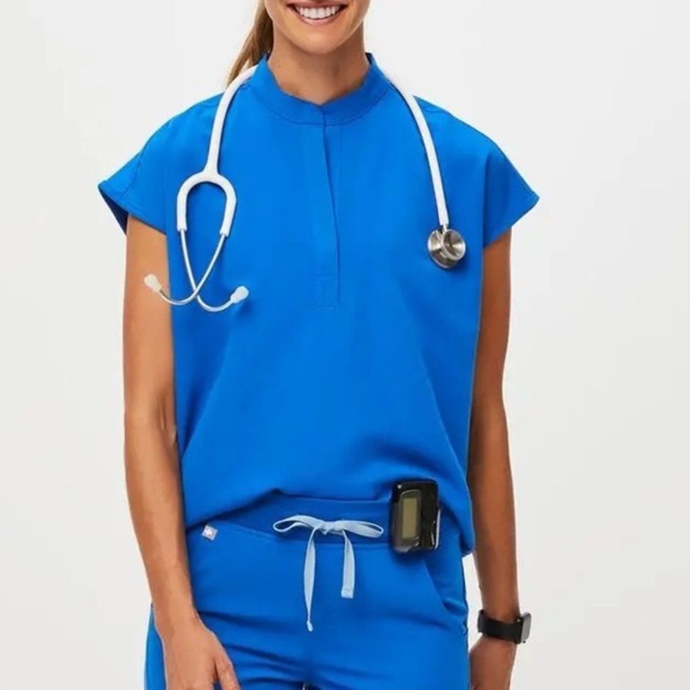 Figs Women's Royal Blue Medical Scrub Top